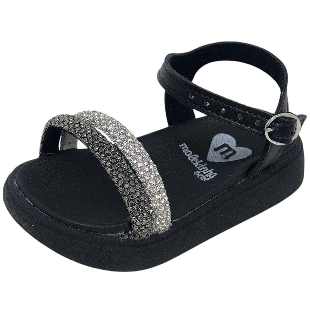 Sandália Infantil Menina Papete Conforto Strass Molekinha