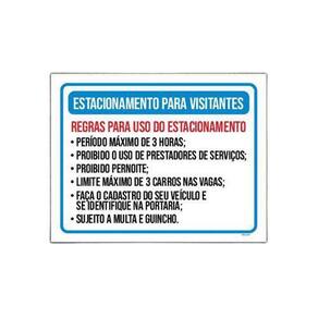 Kit 5 Placas - Regras Estacionamento Visitantes