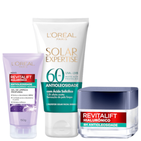 Kit L`Oréal Paris Antioleosidade Revitalift + Solar Expertise (3 Produtos)
