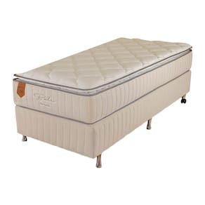 Cama Box Solteiro (Box + Colchão) 88X188X65 Bali Prorelax Molas Ensacadas Pillow Top Turn Free