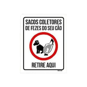 Placa Sacos Coletores De Fezes Do Seu Cão Retire Aqui 36X46