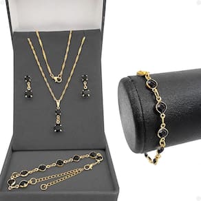 Corrente Feminina Veneziana + Pulseira + Pingente + Brincos