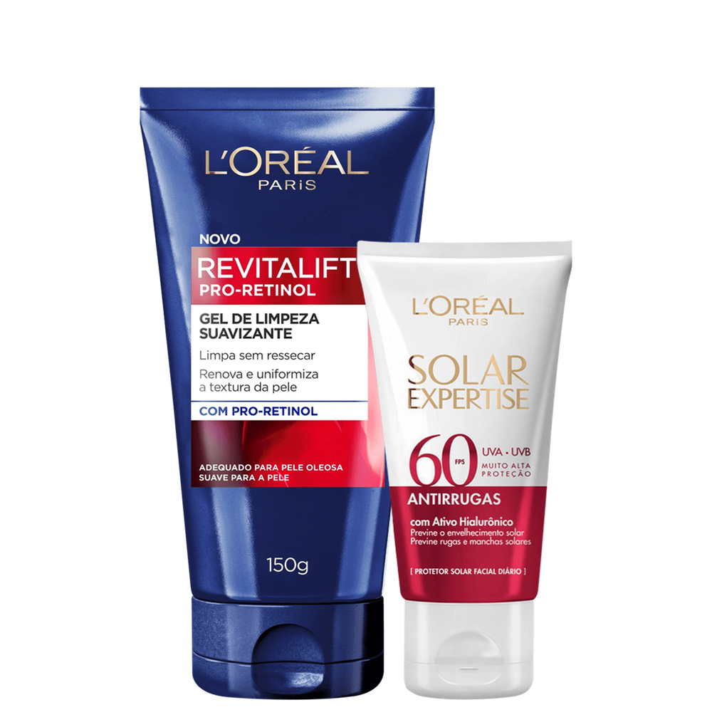 Kit L`Oréal Paris Revitalift Pro-Retinol + Solar Expertise Duo (2 Produtos)