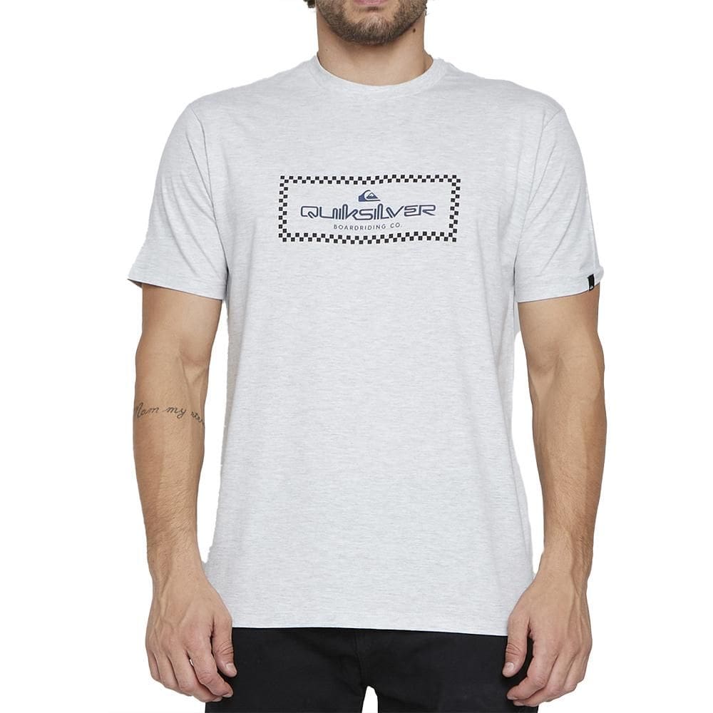 Camiseta Quiksilver Rain Check SM25 Masculina Cinza Claro