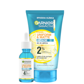 Kit Garnier SkinActive Uniform & Matte Antiacne Duo (2 Produtos)