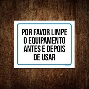 Kit 3 Placas Academia Limpe Equipamento Distanciamento