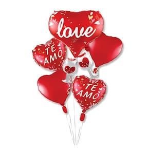 Kit Balão Metalizado Love Champagne Te Amo - 5 Unidades