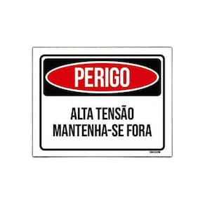 Kit 5 Placas Perigo Alta Tensão Mantenha-Se Fora