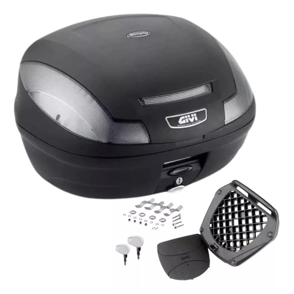 Bau Bauleto Moto Givi 47L Monolock Simply Fume E-470Nt Cabe 2 Capacetes Titan Fan Ybr