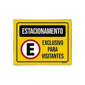 Placa Sinalização Estacionamento Exclusivo Visitantes 36X46