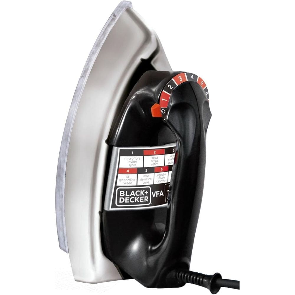 Ferro a Seco Cromado Bade de Alumínio 360° 7 Níveis 1100W Cabo 1,70m Black&Decker VFA1110