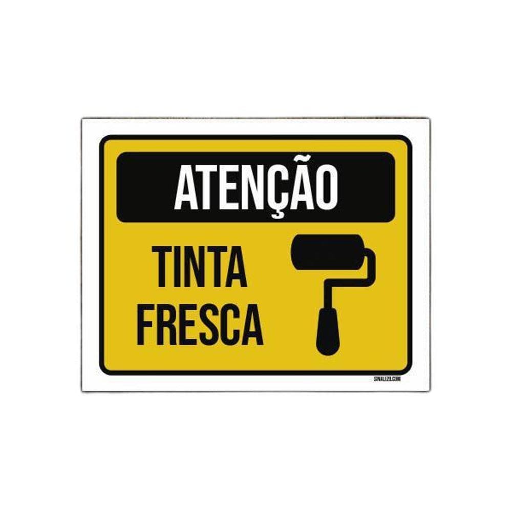 Placa Atenção Tinta Fresca 27X35