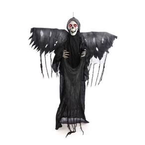 Boneco Caveira Com Asas Decoração Halloween com Som e Luz