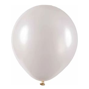 Balão Branco de Látex Metalizado - 9 Polegadas - 50 Unidades