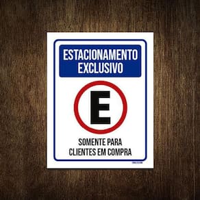 Placa Estacionamento Exclusivo Clientes Em Compra 36X46