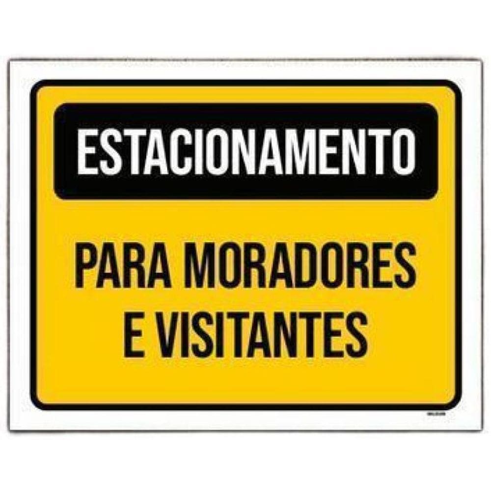 Placa Estacionamento Moradores Visitantes 36X46Cm