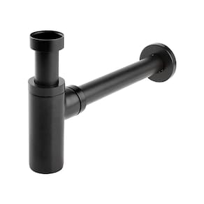 Sifão Preto Fosco Inox para Cuba de Banheiro