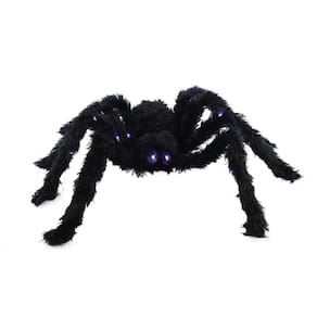 Decoração Halloween Aranha Cobalt de Veludo com Luz