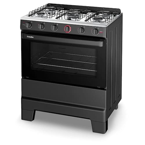 imagem-Fogão Esmaltec Ideal SUPER 5 Bocas Preto com Acendimento Automático - Bivolt