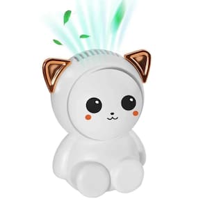 Mini Ventilador Recarregável Portátil Cordão Usb - Branco