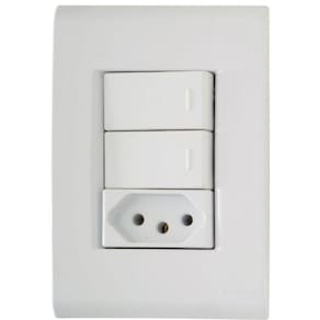 Conjunto 4 X 2 De 2 Interruptores Simples + 1 Tomada 2p+t 10a 250v - Tramontina