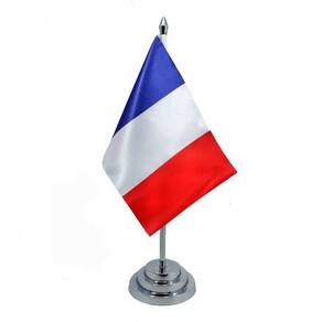 Bandeira Mesa Dupla Face França Com Mastro De 29 Cm