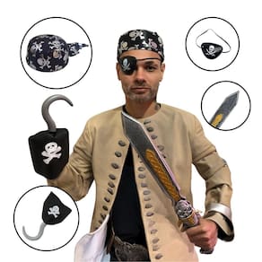 Kit Fantasia Pirata com Espada e Acessórios - 4 Itens