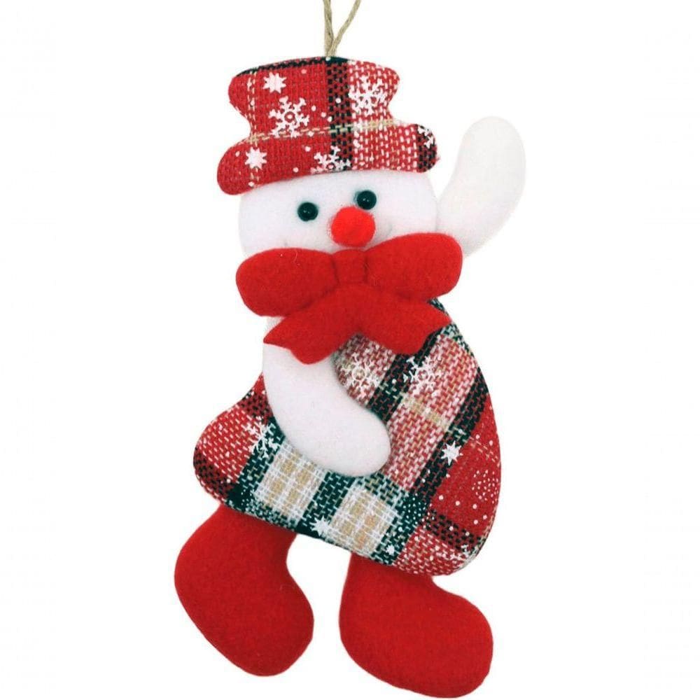 Kit 15 Pendente Natalino Boneco De Neve Rena Papai Noel 18cm