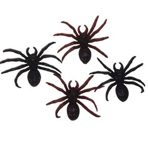 Mini Aranhas Venenosas Halloween de Plástico - 12 Unidades