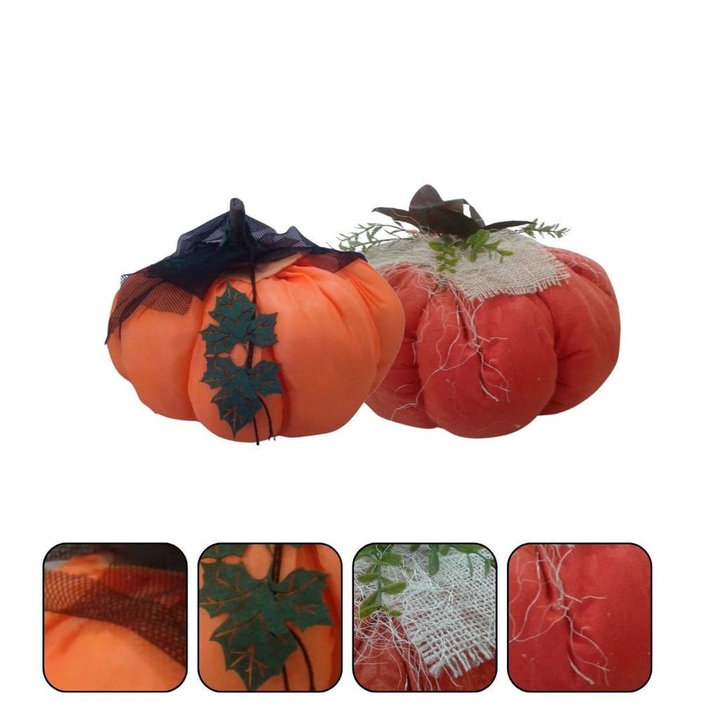Abóbora Clara Halloween Decorativa com Detalhes Sofisticados