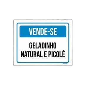 Placa Sinalização Vende-Se Geladinho Natural Picolé 36X46