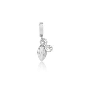 Charm Cacau com Ponto de Luz Revestido em Prata