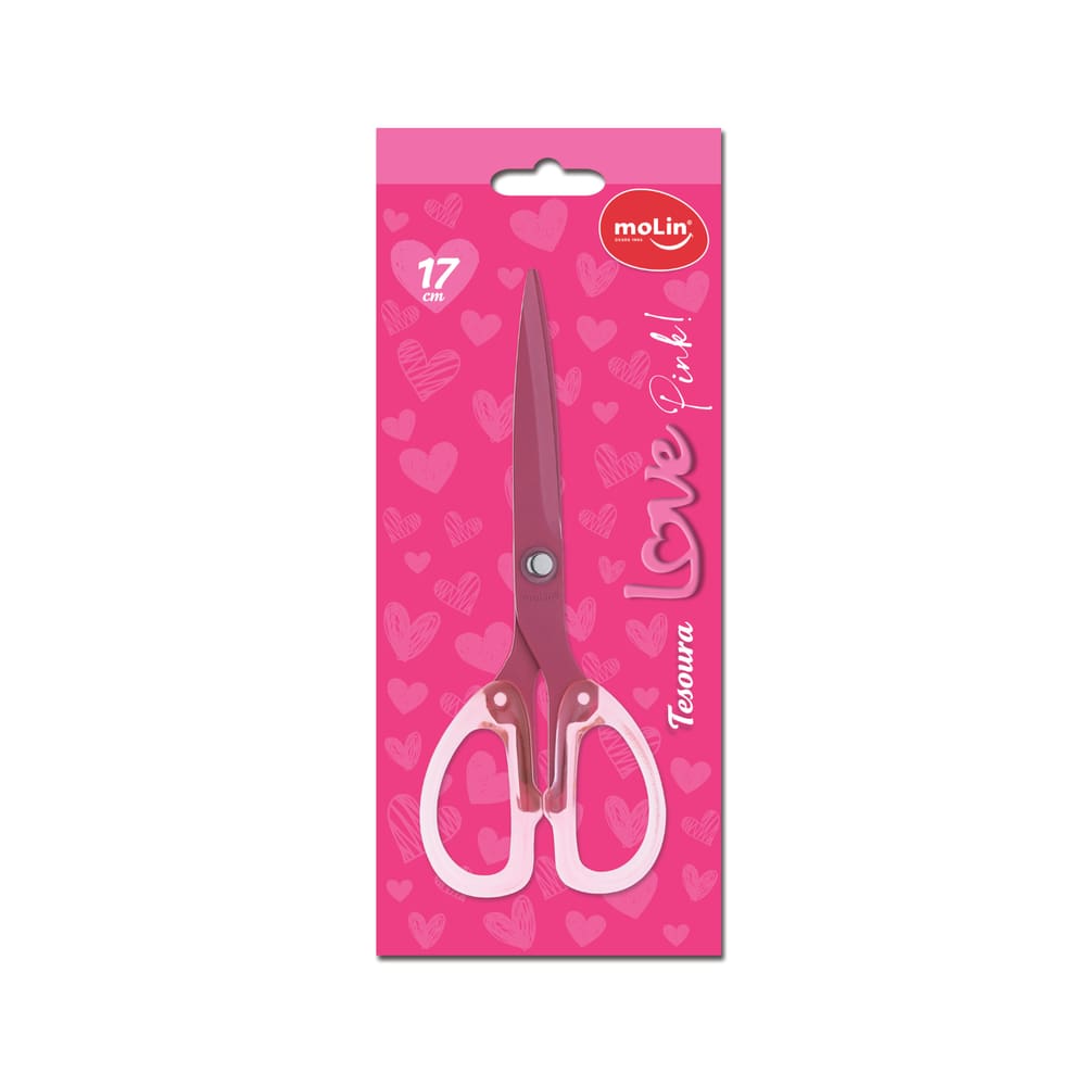 Tesoura 17cm Molin - Love Pink Titanium
