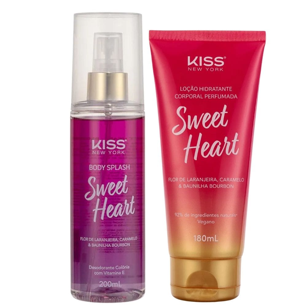 Kit Body Splash + Loção Hidratante Sweet Heart Kiss New York