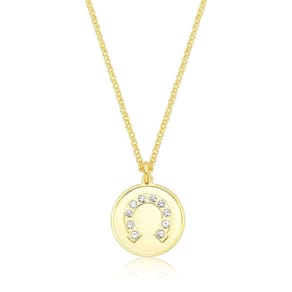 Colar Ferradura Com Cristais Revestido Em Ouro