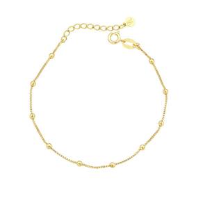 Pulseira Veneziana Com Bolinhas Revestida Em Ouro