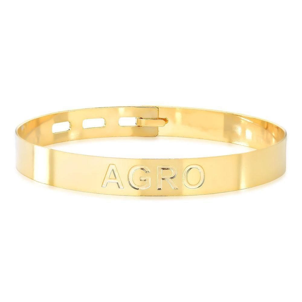 Bracelete Agro Revestido Em Ouro - Unissex