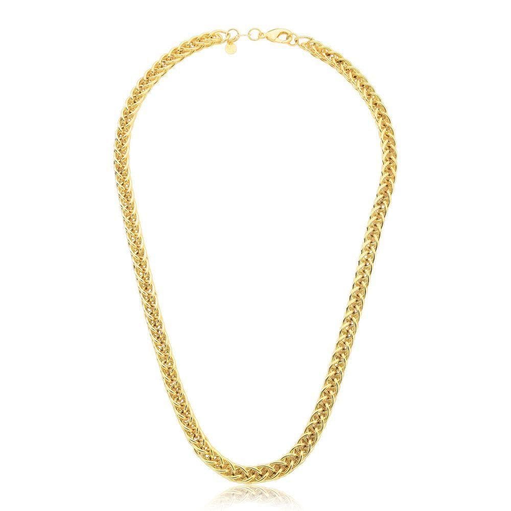 Colar Trança Revestido Em Ouro