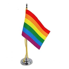 Bandeira De Mesa 15 Cm Mastro Orgulho Gay LGBTQIA+