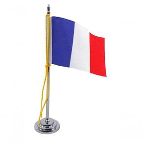 Mini Bandeira De Mesa Da França 15 Cm Poliéster
