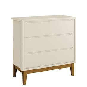 Cômoda Infantil 3 Gavetas Classic Areia Fosco Com Pés Amadeirado Reller Móveis Areia Fosco