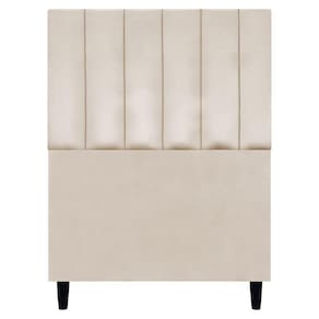 Cabeceira Decorativa Elen Para Cama De Solteiro 90cm Suede Bege, Suede