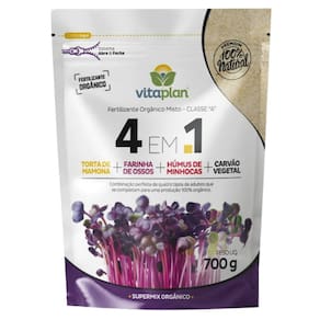 Adubo 4em1 Torta Farinha Humus Carvão (700g) VITAPLAN
