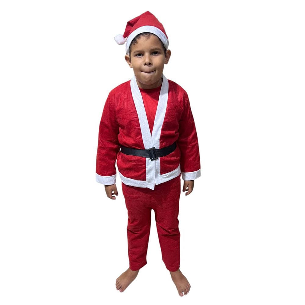 Roupa Papai Noel Infantil Criança Natal Fantasia Completa Natalina Festa Evento