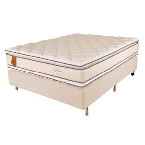 Cama Box Casal (Box + Colchão) 138X188X65 Bali Prorelax Molas Ensacadas Pillow Top Duplo - Bege