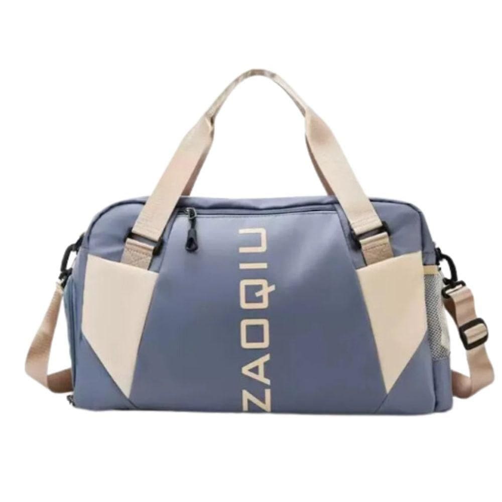 Bolsa Mala Grande Com Alça Academia Esportiva Porta Sapatos Gênero Azul Claro