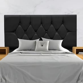 Cabeceira Solteiro Cama Box Estofada 90 Cm Suede Eva preto