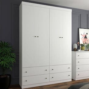 Guarda Roupa Henn Americano 4 Portas 4 Gavetas Branco