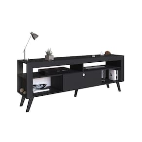 Rack Com Porta Revistas Para Tv Até 70 Quebec Preto