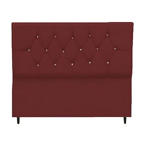 Cabeceira Estofada Cama Box Solteirão 100 Cm Suede Dubai bordô
